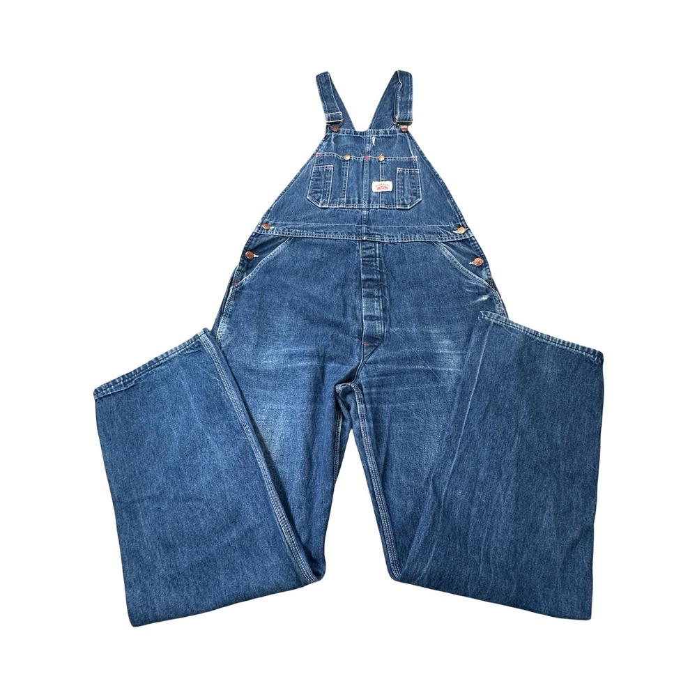 Round House Carpenter Overalls Men 36x32 Blue USA Made